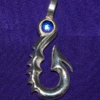 Tribal Blue Stone Thong Silver Necklace